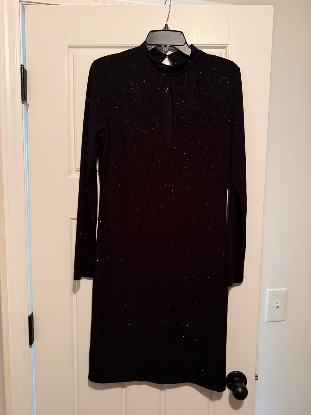 H&M Black Long-Sleeve Sparkle Knit Dress